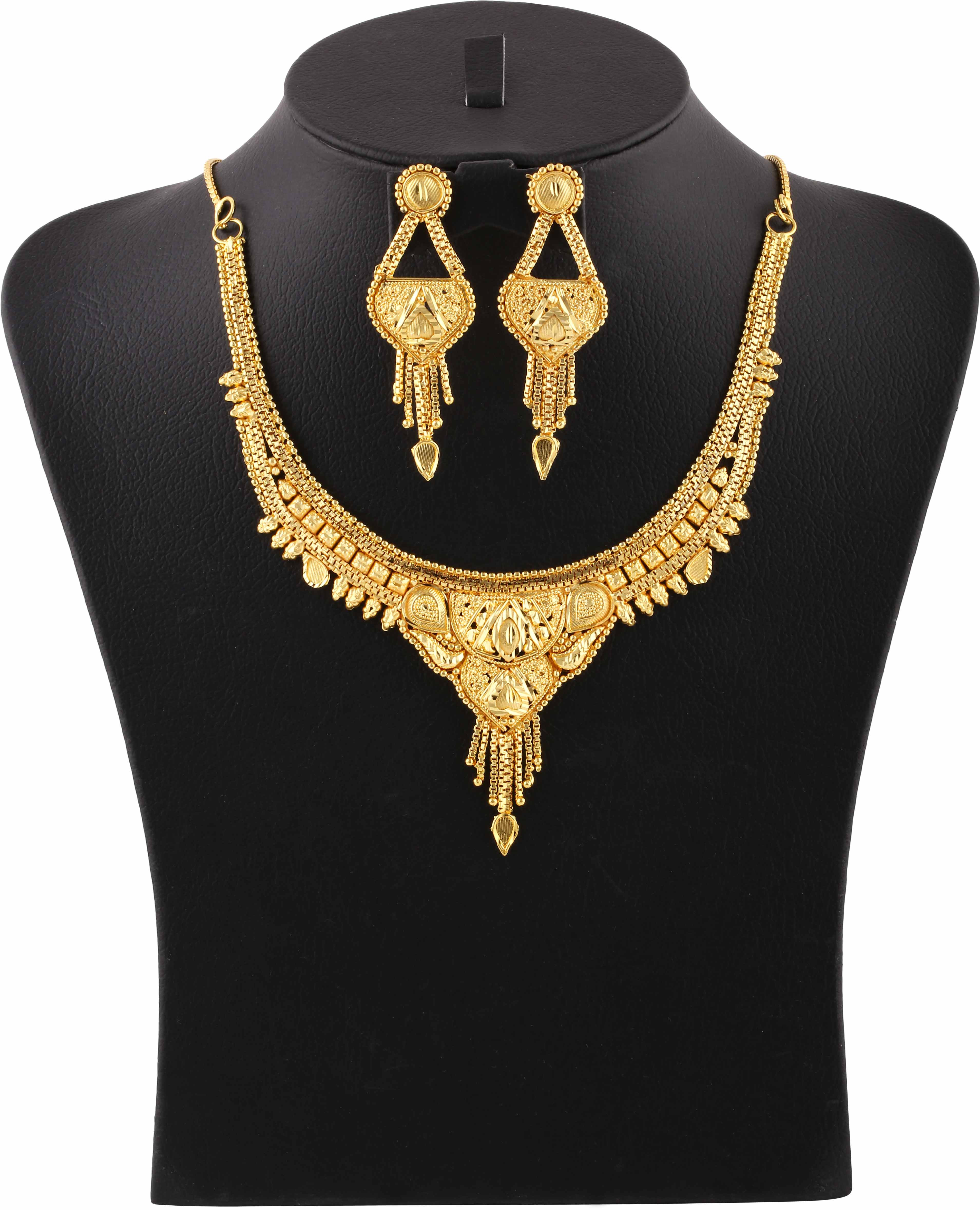 Buy Milano 18K Gold Plated Necklace with Earrings Set ...